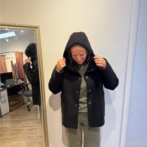 Black Hooded Coat